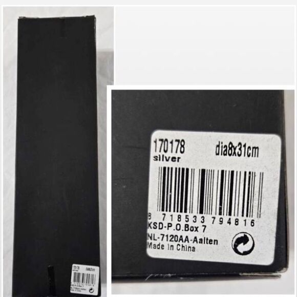 Vintage Christmas Tree Topper Silver Mirrored Glass With Glitter 10 Inch VTG - Picture 16 of 16